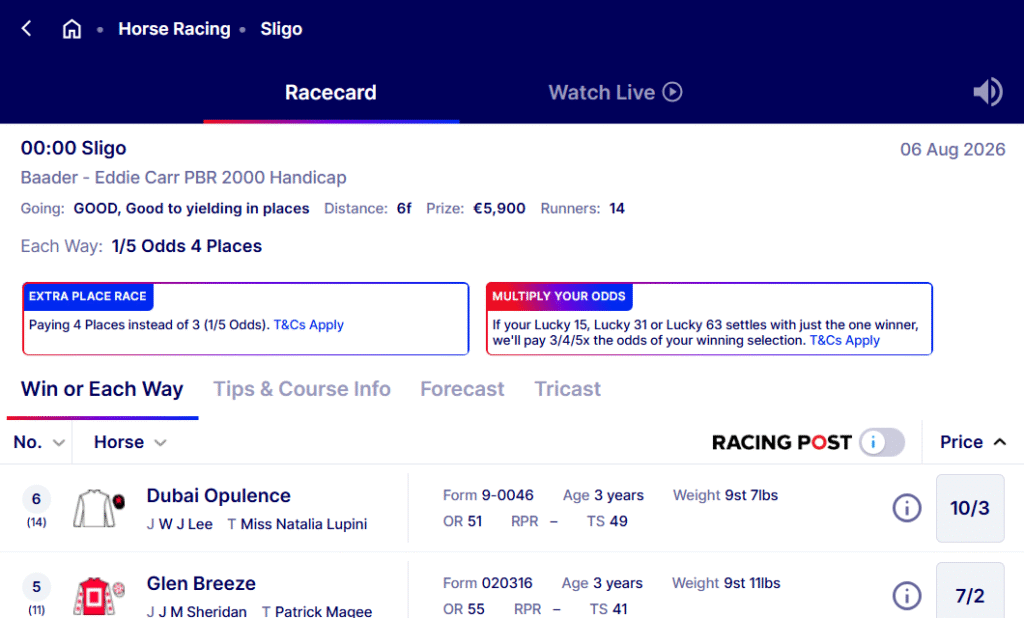 Betfred horse racing