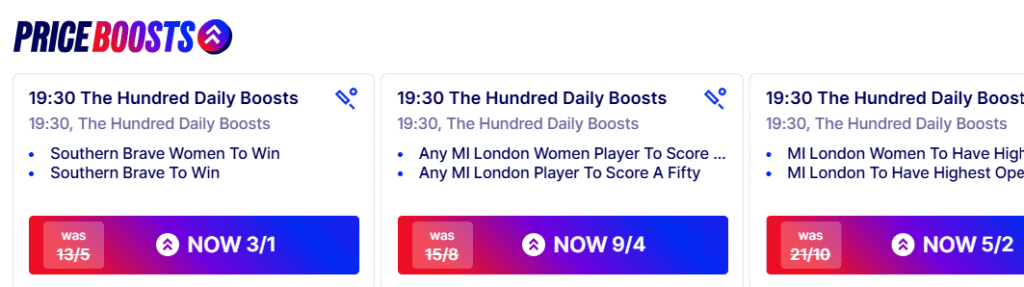 Betfred priceboosts