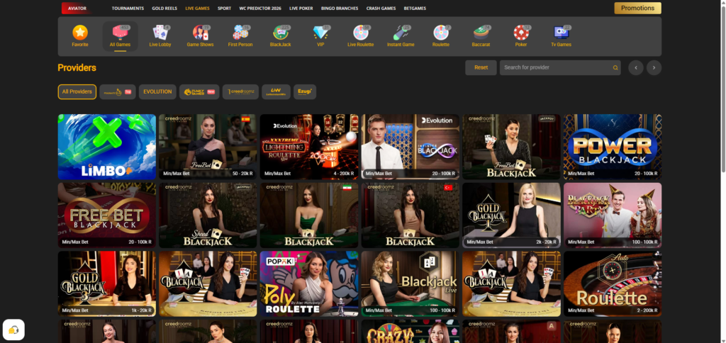 Goldrush Live Casino