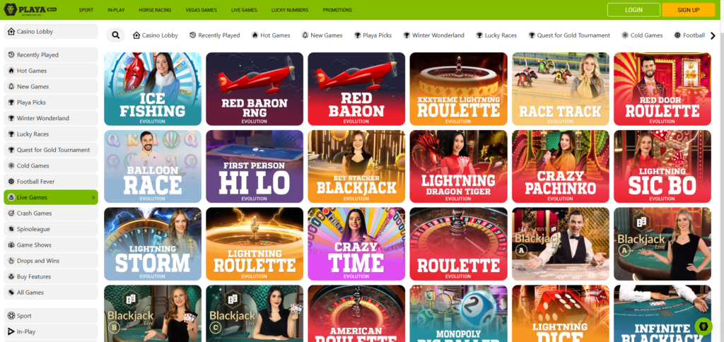 Playa Bets Live Casino