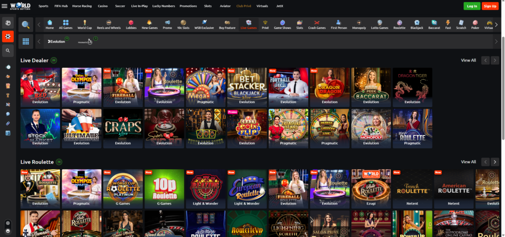 World Sports Betting Live Casino