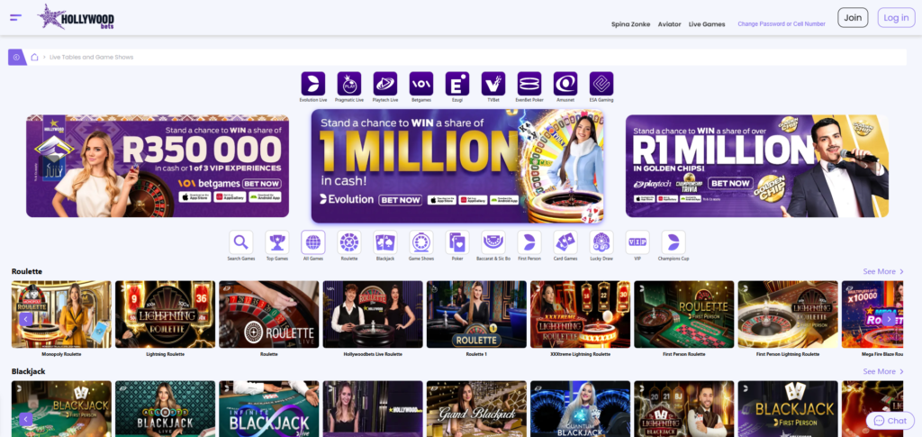 Hollywoodbets Live Casino