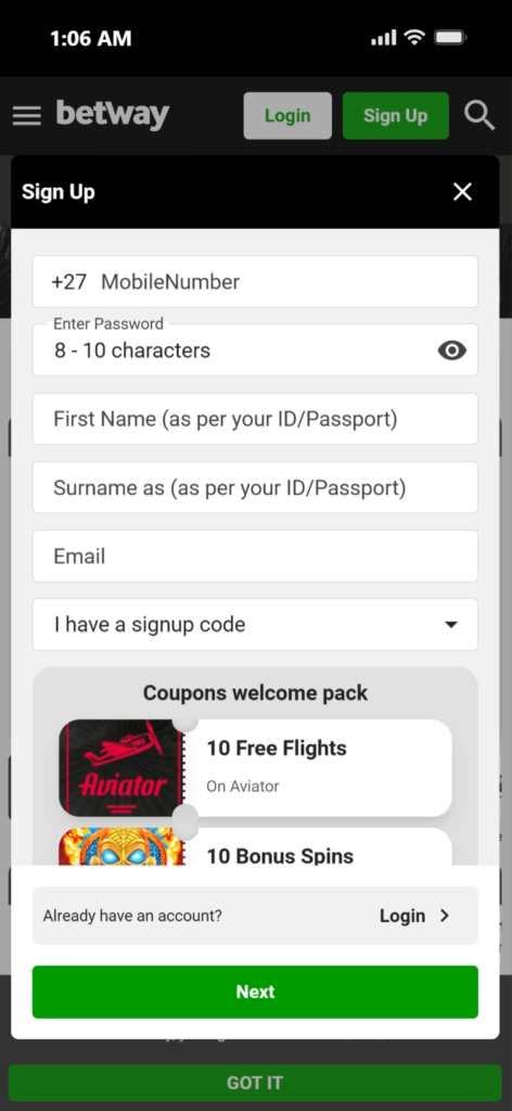Betway Sign Up Bonus